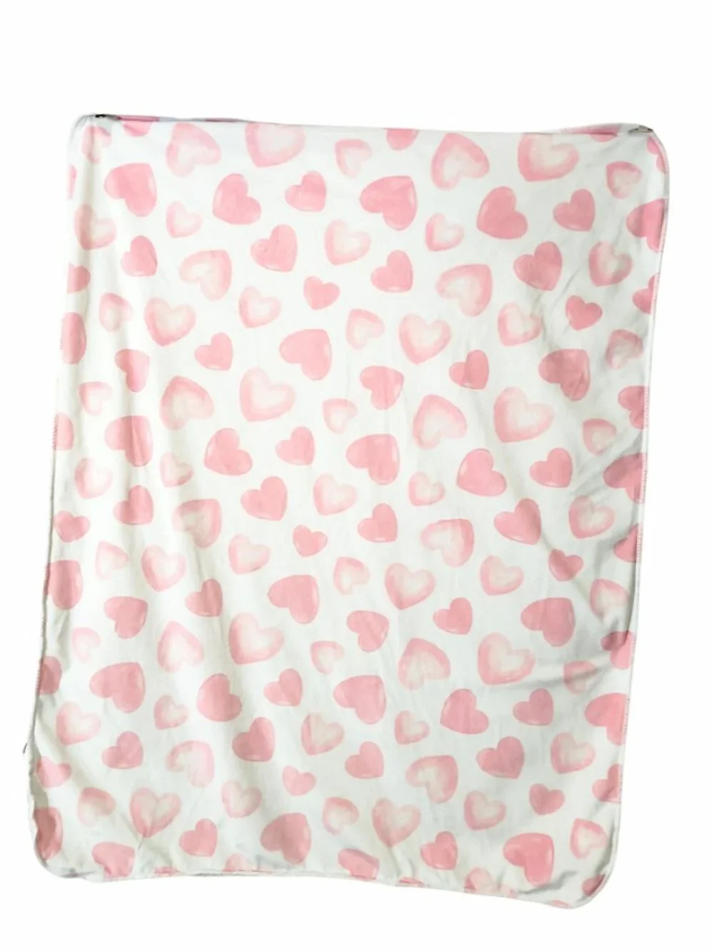 S.L. Home Fashions Pink Hearts White Sherpa Lovey Security Blanket 29
